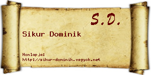 Sikur Dominik névjegykártya